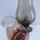 two bubble glass candle holders