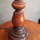Lampe pied bois massif et abat jour fleurs et gramine sauvage  1970s