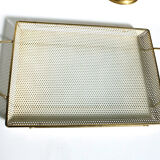 White and gold top in perforated sheet metal & brass 1950s-60s