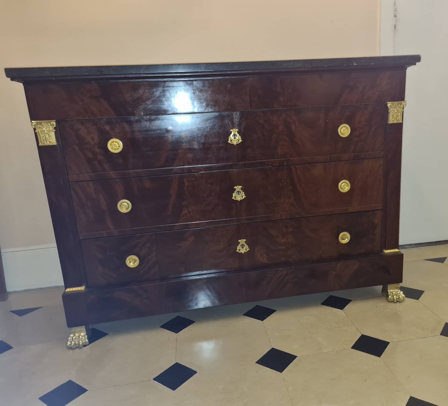Empire period chest of drawers circa 1812