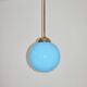 A pendant lamp with a blue glass shade, 1940s.