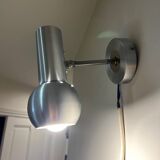 brushed metal wall light 1970