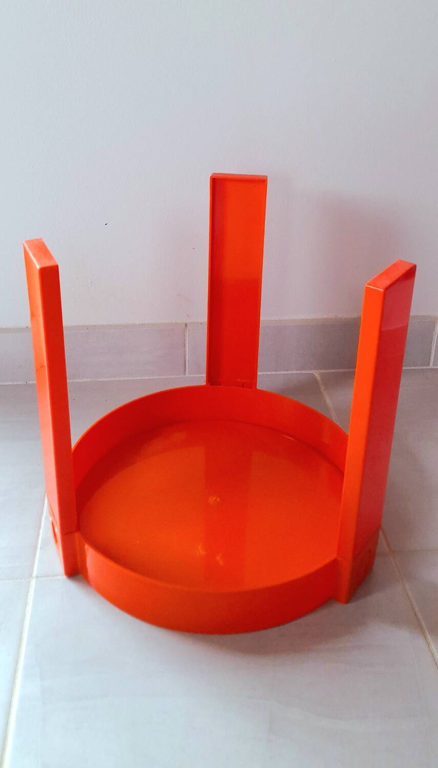 Prisunic orange side table 70s