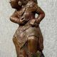 India, mid-19th century: Very large carved wooden statue of a God