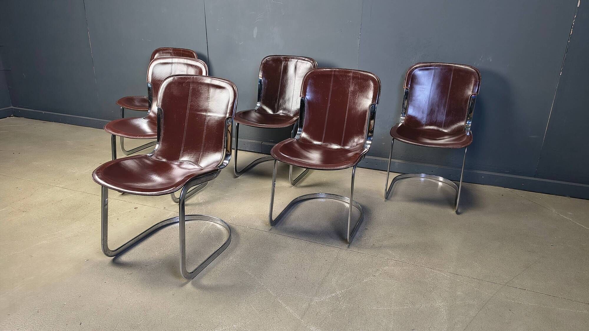 Vintage dining chairs by Cidue, set of 6, 1970s.
