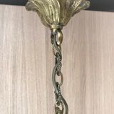 Lustre bronze et pampilles en verre à 3 bras