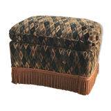 Ottoman footrest in Velvet diamond art deco style
