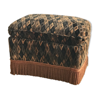 Ottoman footrest in Velvet diamond art deco style