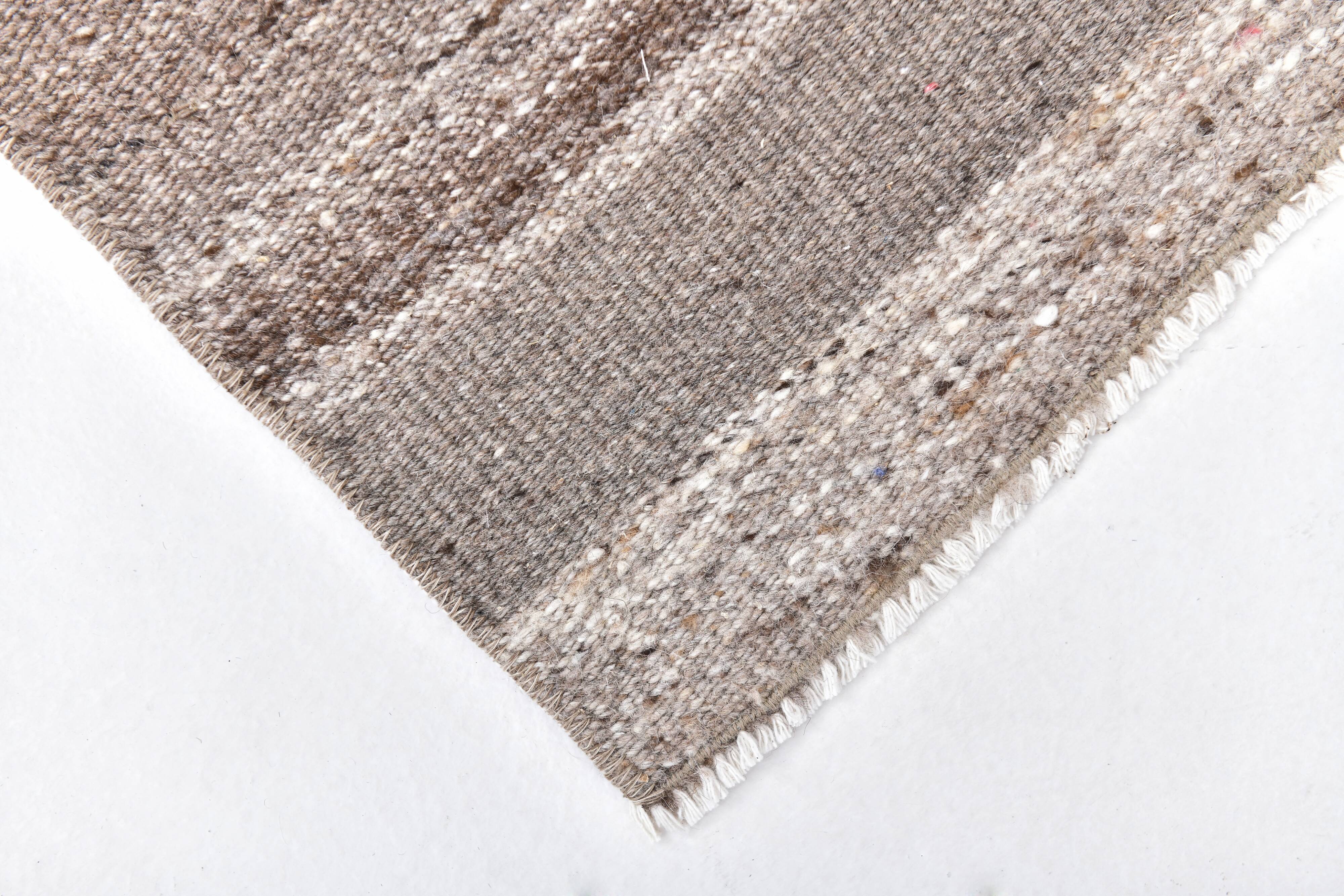 Brown natural wool kilim , hand made wool kilim , runner kilim rug 66x191cm