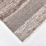 Brown natural wool kilim , hand made wool kilim , runner kilim rug 66x191cm