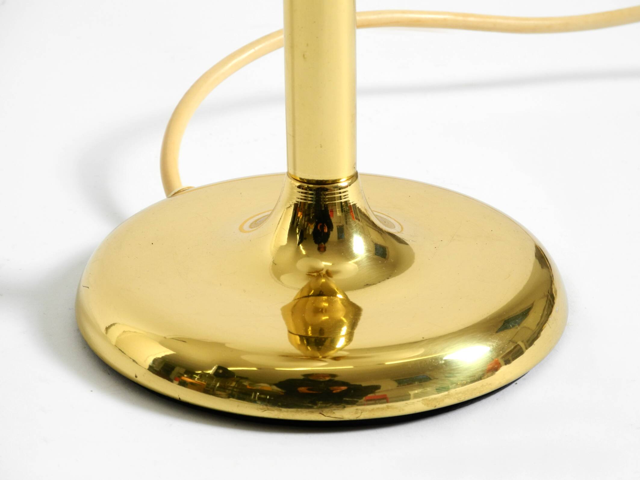 1960s Space Age brass table lamp by Kaiser Leuchten  with 3 glass globes