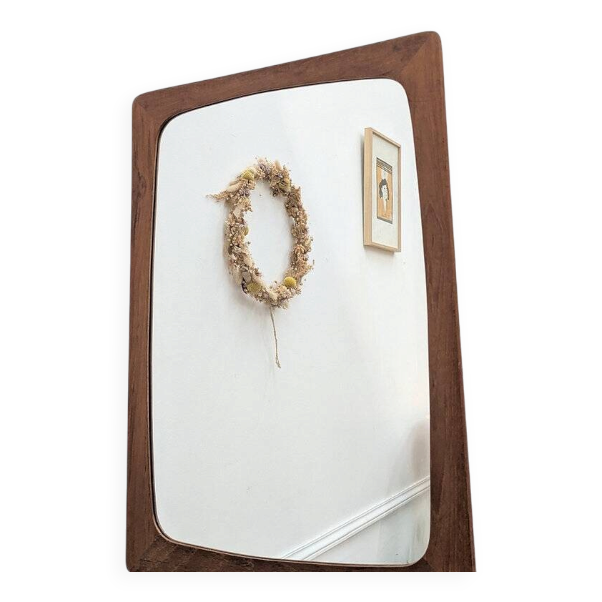 Scandinavian teak mirror