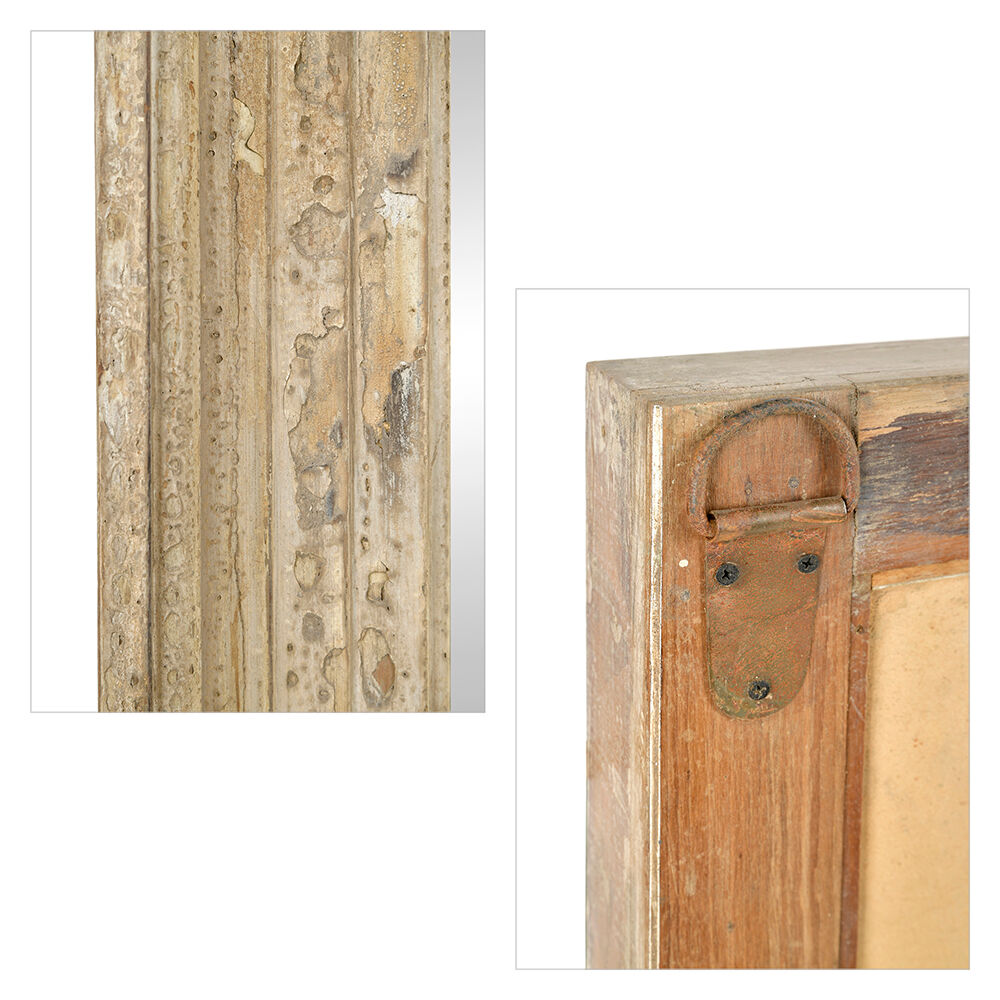 Mirror in patinated solid wood (106 x 75 x 7cm)