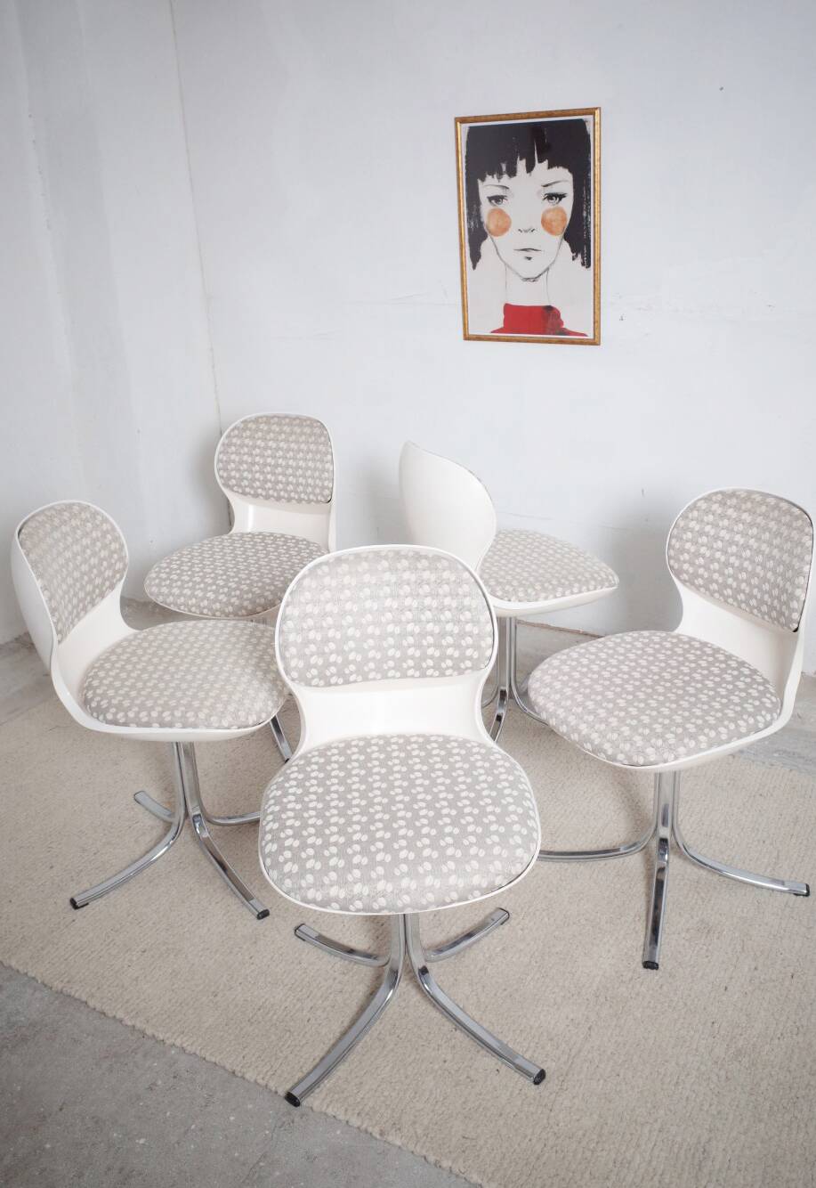 5 x chaises Giroflex 7105 Space Age