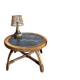Rattan Bamboo Coffee table Marble top look