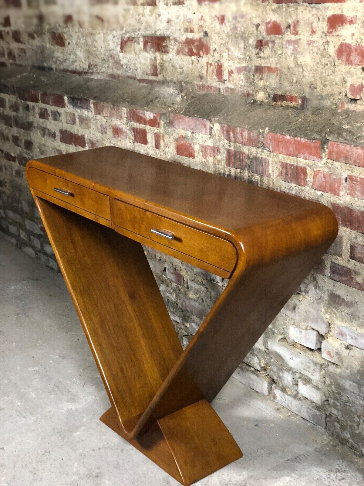 Art deco style console with 2 drawers