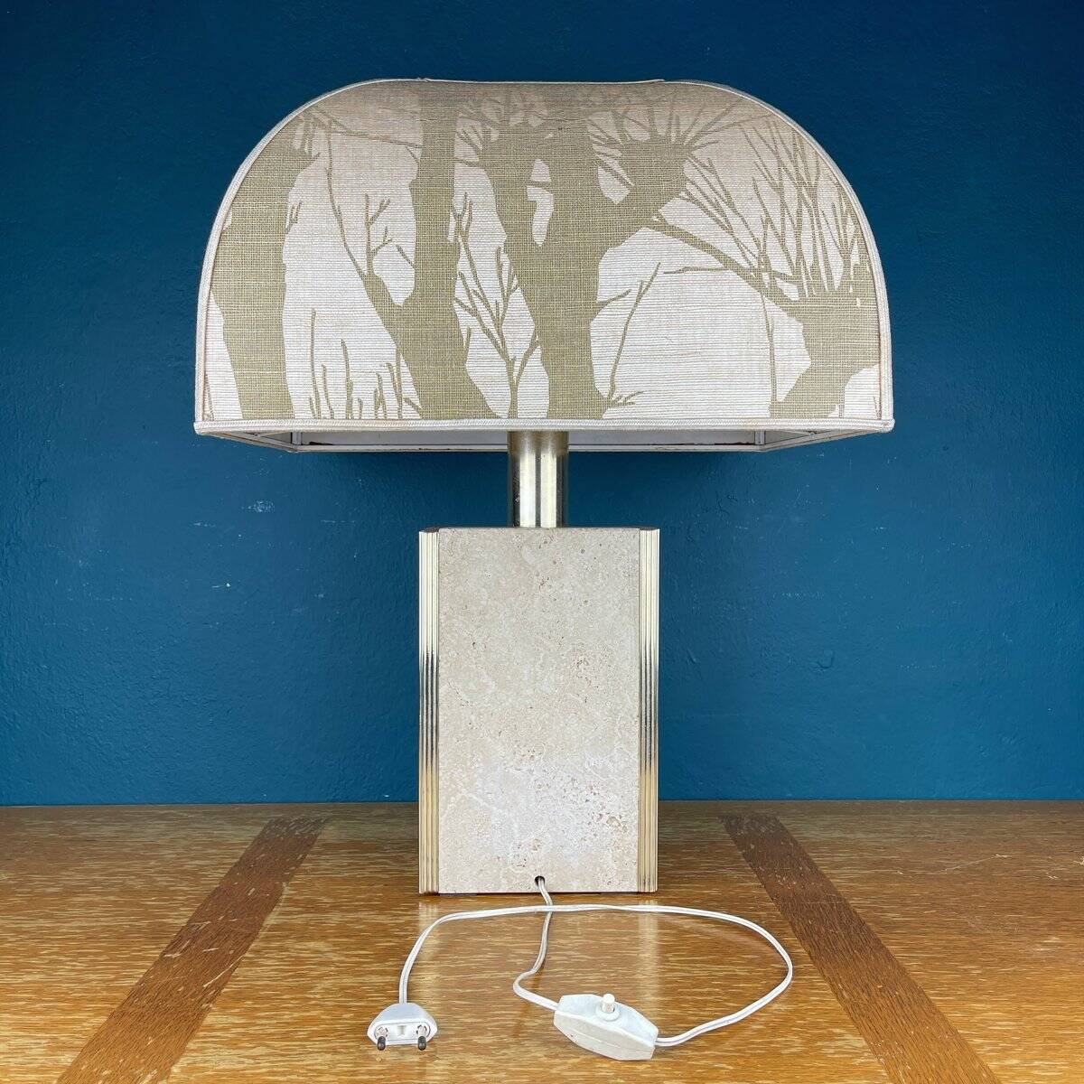 Travertine marble table lamp, Italy, 1970s