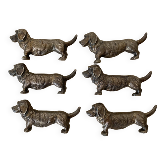 Metal dachshund dog knife holder