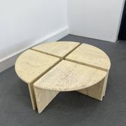 Tables Basses ou d'Appoint en Travertin, Italie, 1970s, Set de 4