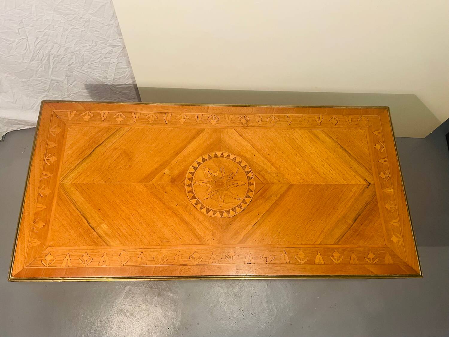 Neoclassical French Marquetry Coffee Table