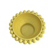 Italian Yellow Ceramic Vase with Yellow Lemon Fruit Motifs