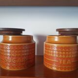 Set of 2 vintage pots with lids