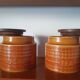 Lot de 2 pots vintage avec couvercle