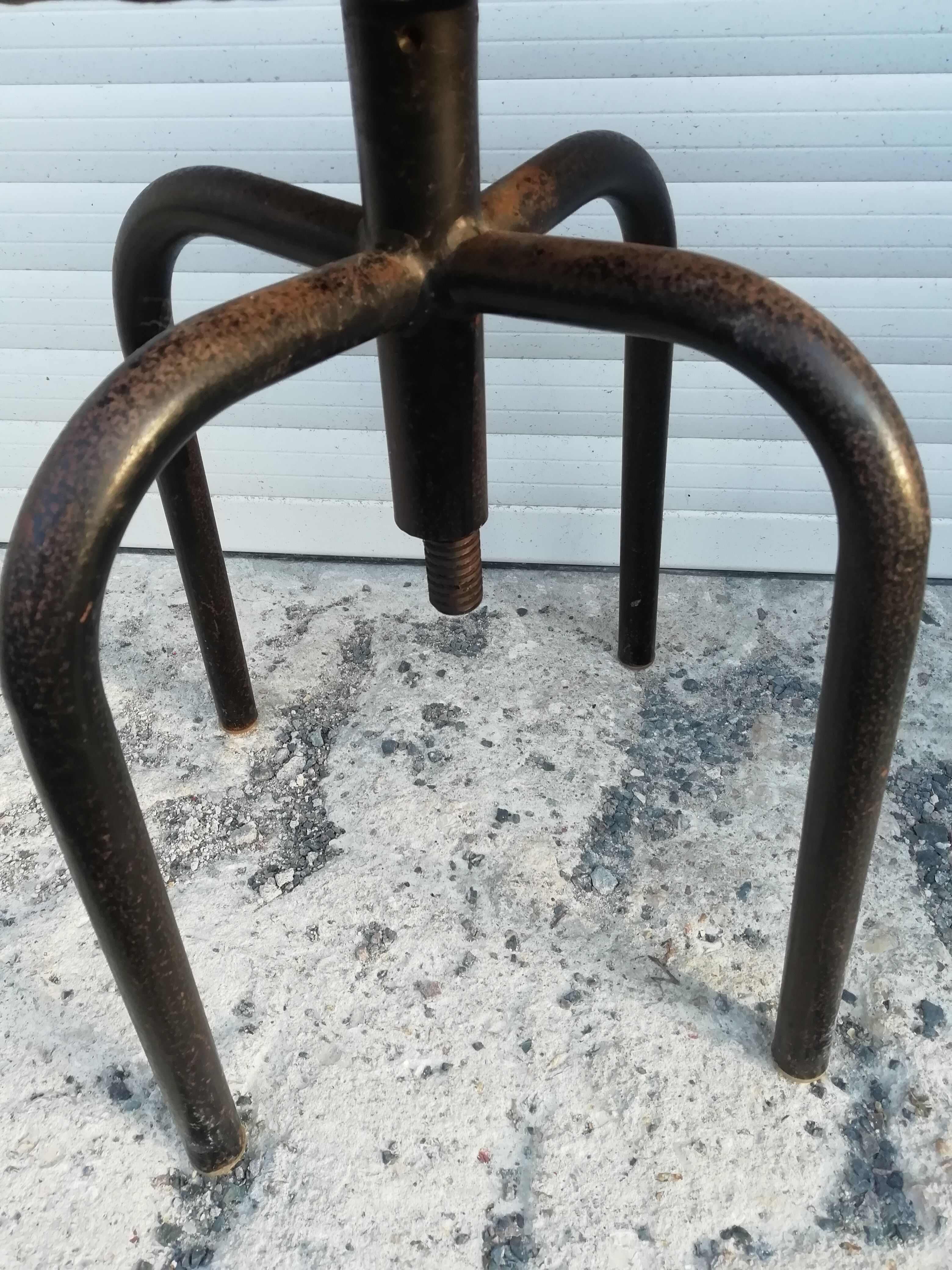 Industrial stool leatherette and steel