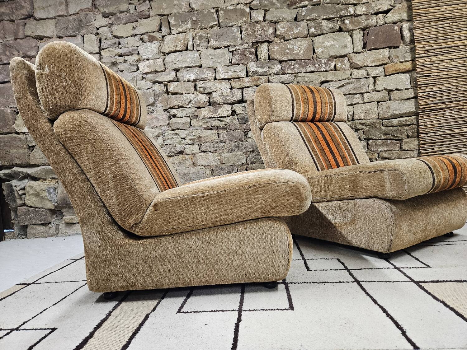 Pair of vintage fireside chairs 1970"