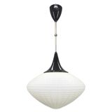 Adjustable Czech Pendant Light, Opaline Glass, 1970s