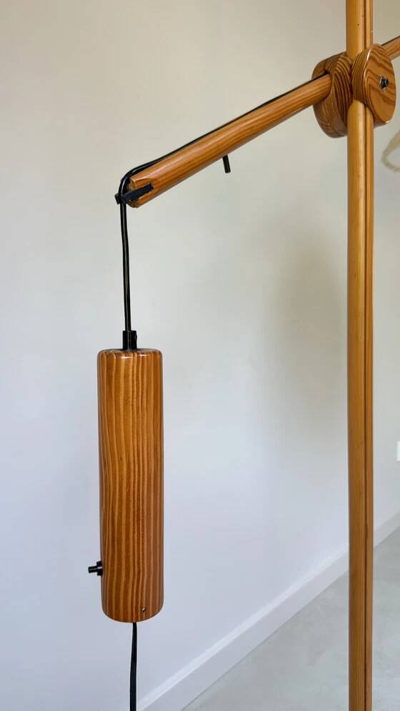 Vintage Domus teak wood floor lamp