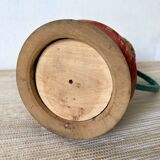 Vintage wicker and scoubidou carafe