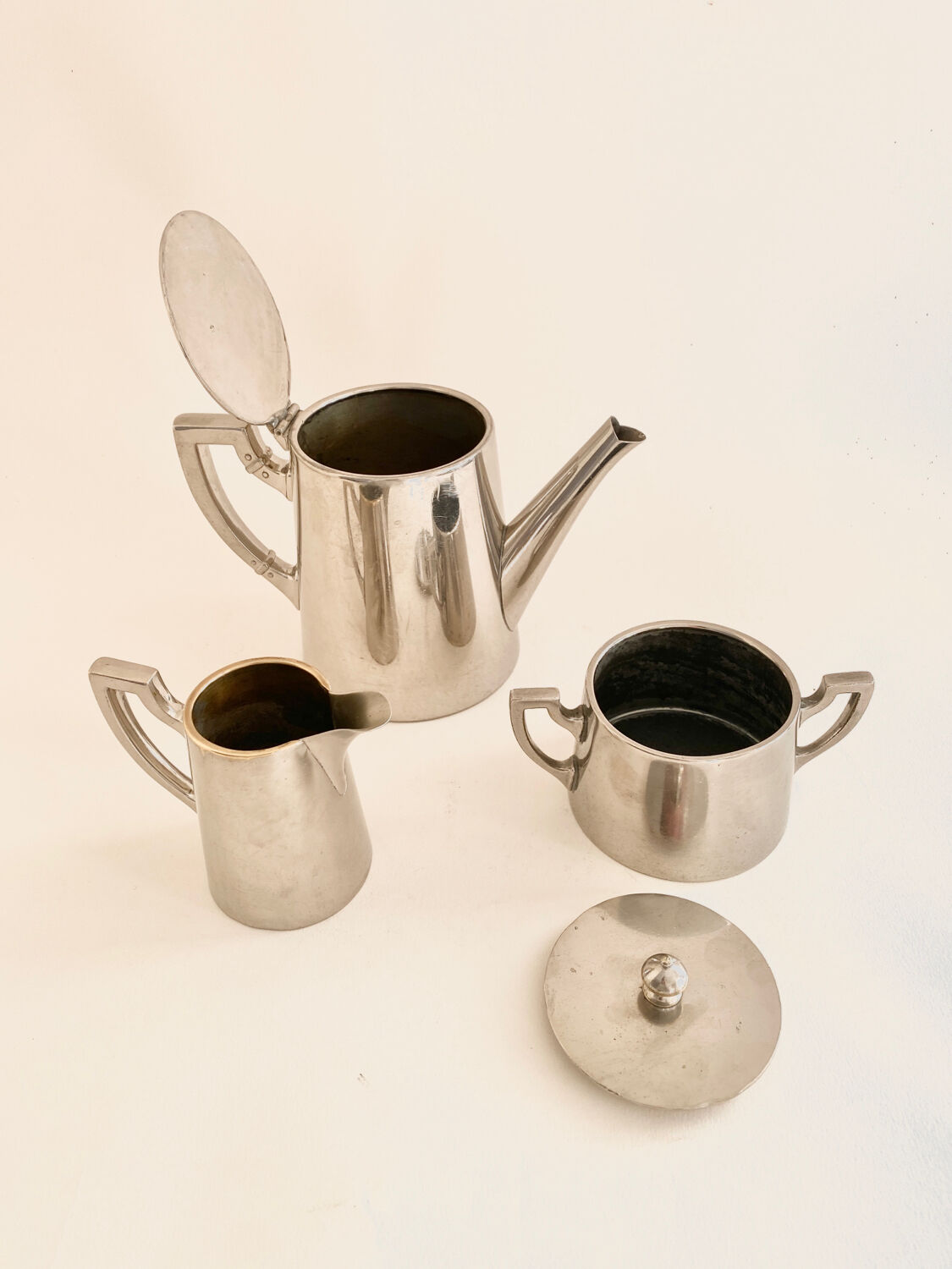 Silver metal teapot
