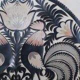 Decorative frame with roosters – vintage Polish découpage