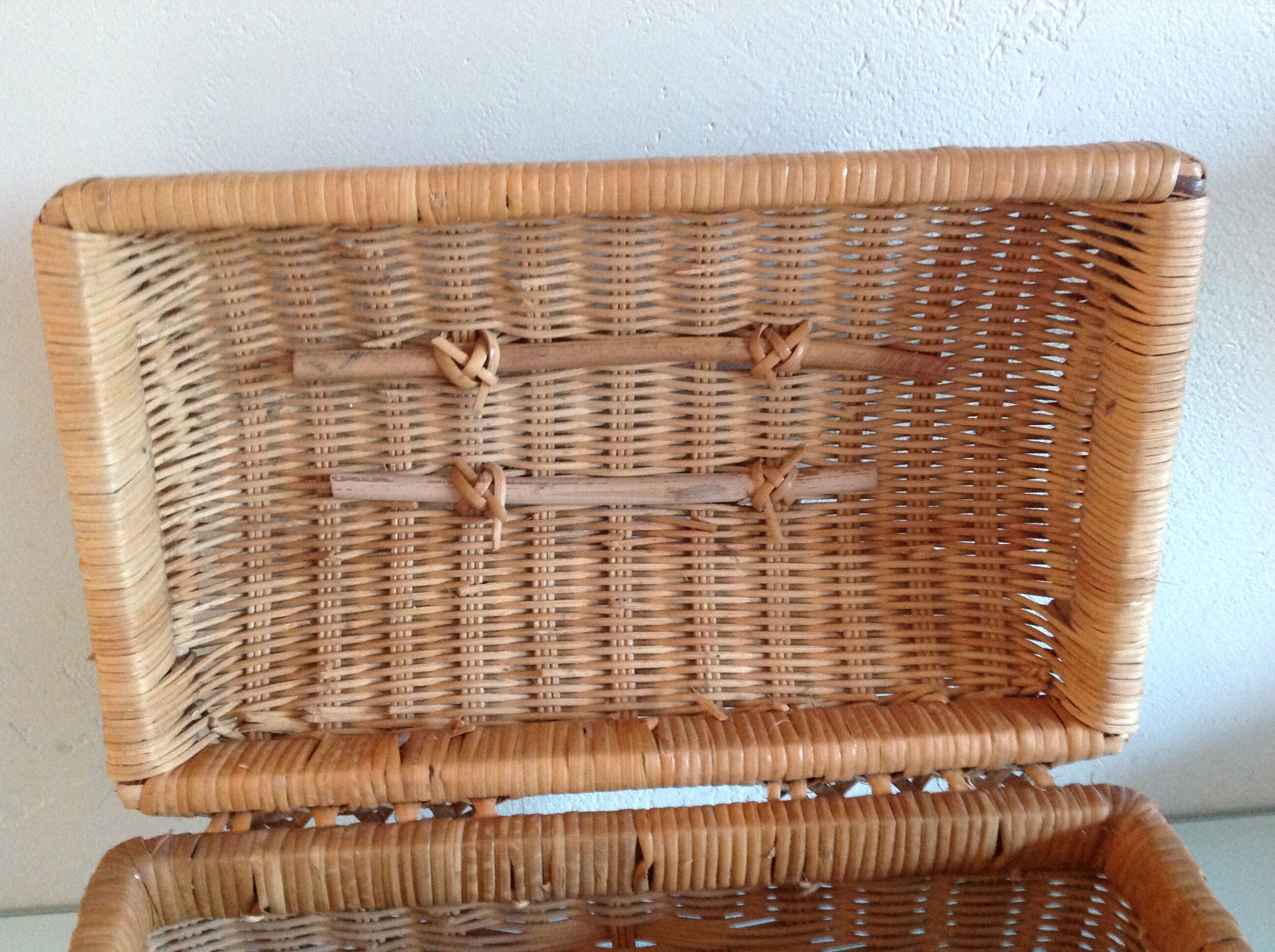 Rattan suitcase vintage 60/70