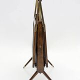 Cesare Lacca Mid-Century Modern Italian Wicker and Brass Magazine Rack, 50