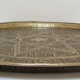 Art top oriental work solid brass vintage diameter 44 cm