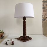 Lampe art déco palissandre sculpté