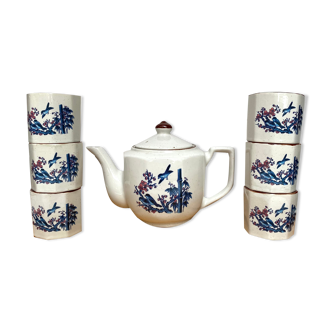 Vintage bird cups and teapot