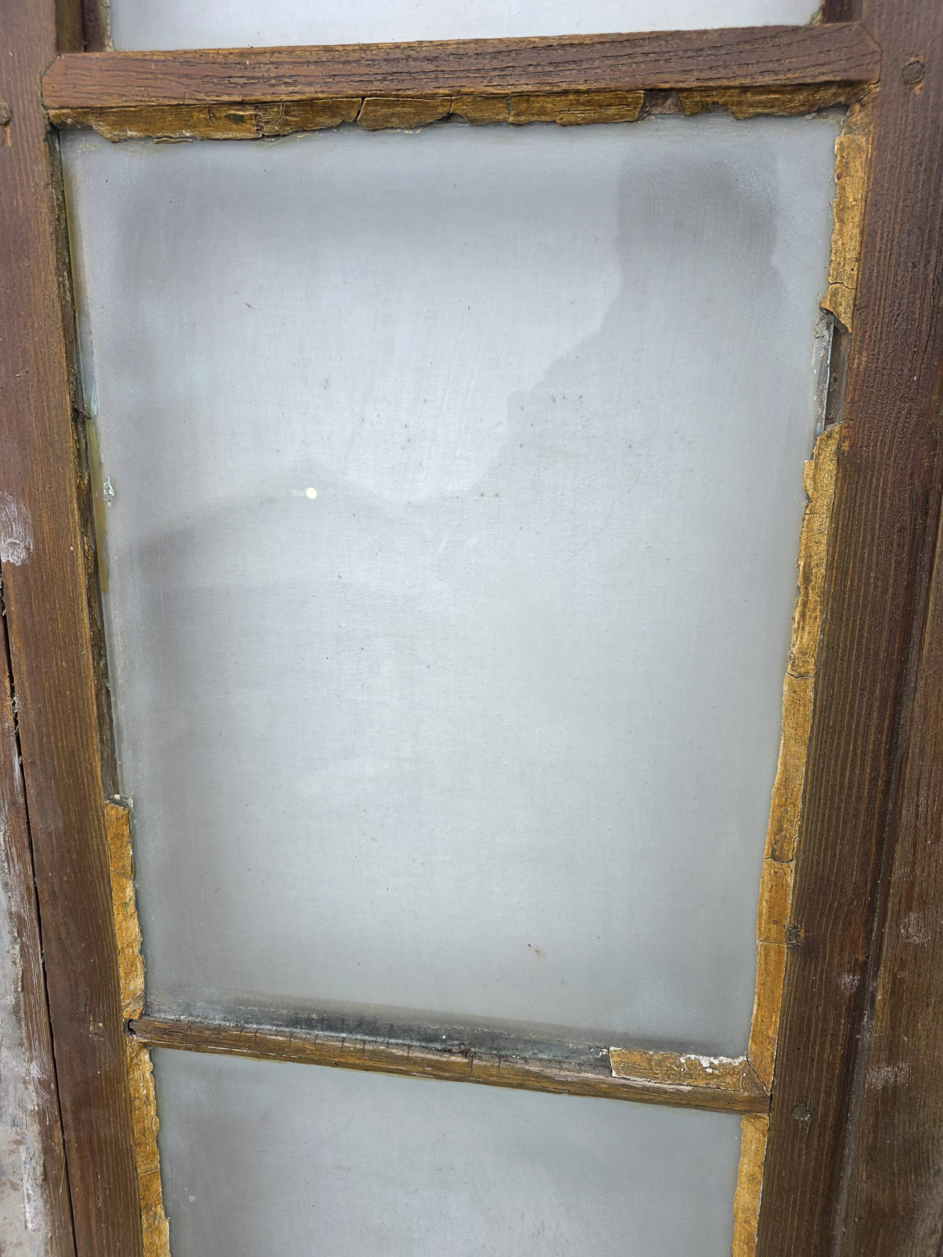 Old fir window with frame (one opening pane)