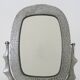 Old large Psyche Gothic table mirror in cast aluminum, Brutalist Mexican style. 70