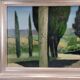Oil on the link “El callejón de los cipreses”, René Genis, Pai painting