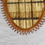 Italian rattan mirror 60's
