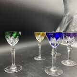 6 colored crystal port glass
