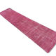 Distressed Turkish Narrow Runner 336 X 71 cm Wool Vintage rug, Over-dyed Pink