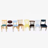 Set of 8 mismatched chairs