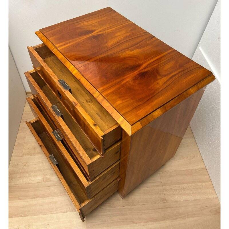 Biedermeier Ebonized Chest of Drawers in Cherry Veneer, South Germany, 1830