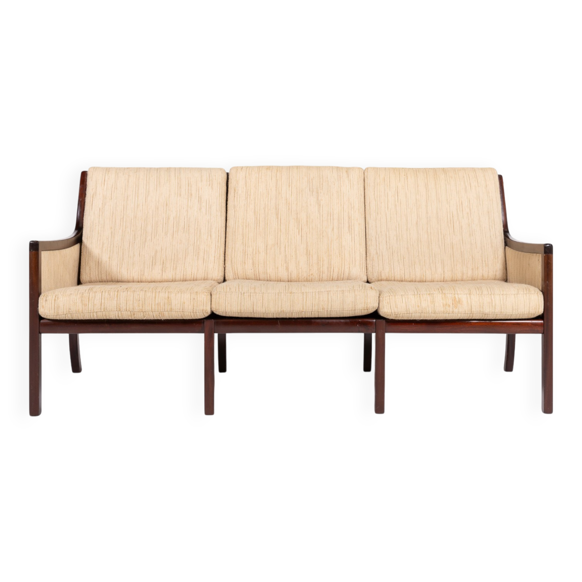 Canapé 3 places par Ole Wanscher pour P. Jeppensen, Danemark années 1960