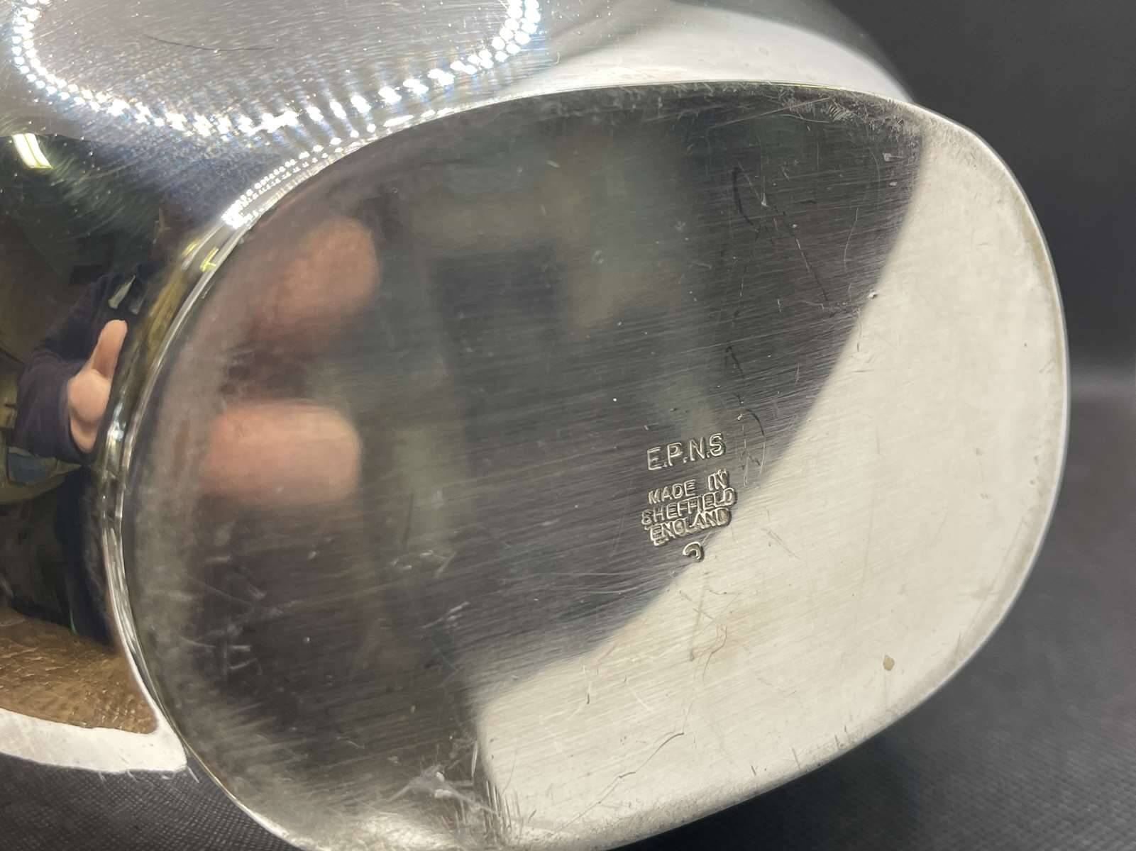 English silver metal jug from the 1930s