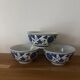 Lot de 3 bols 4 cuillères chinois bleu